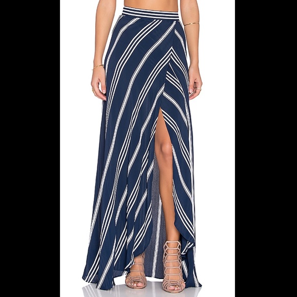 Flynn Skye Wrap It Up Skirt - Navy/white Stripes - Picture 1 of 4